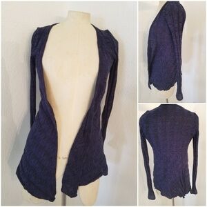 Silence + Noise Open Ripped Cardigan Purple XS Waterfall